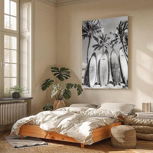 Miniatura 41 de Arte de pared de surf de moda, fotografía retro en blanco y negro, póster de surf, impresión costera, impresión vintage de surf, pósters deportivos