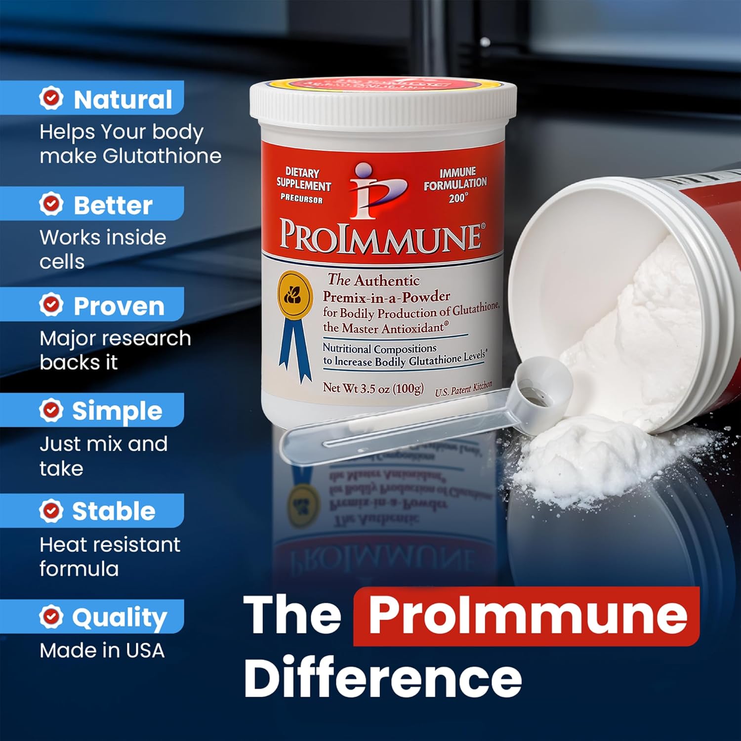 Glutathione Supplement 2 Month Supply of Glutathione Powder Precursor – ProImmune Immune Formulation 200® for Powerful Immune Support - Doctor-Formulated Antioxidant Complex, 62 Servings - Image 7