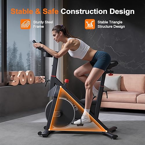 Miniatura 2 de Bicicleta estática, bicicleta de ciclismo de interior con 32 niveles de bicicleta estática magnética ajustable, bicicleta de ciclo con capacidad de