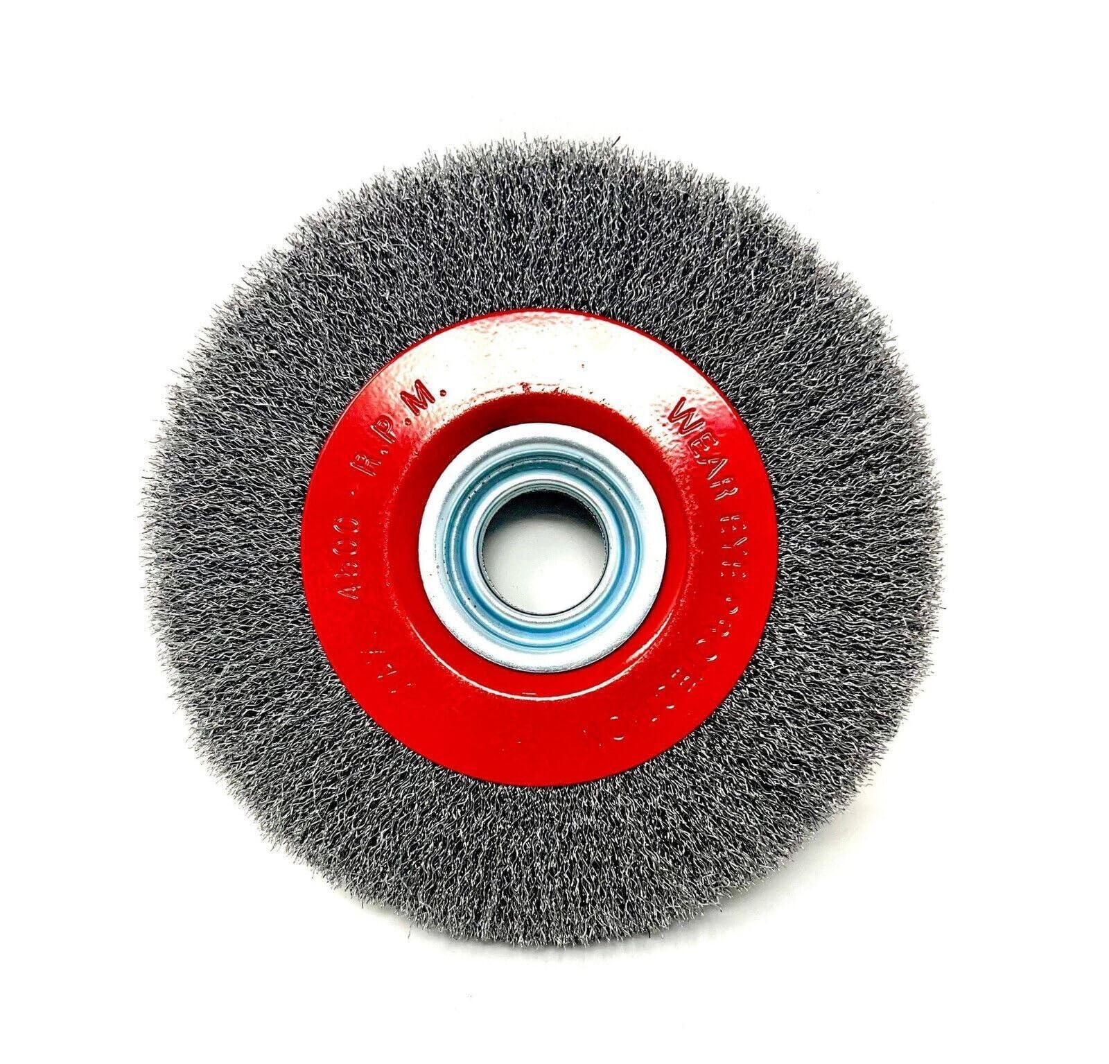 Brosse à fil pour meuleuse d'établi 200 mm - Brosse circulaire dents en acier 0,3 mm pour meuleuse d'établi - Nettoyage de rouille, peinture et soudure - Outil atelier métal et mécanique