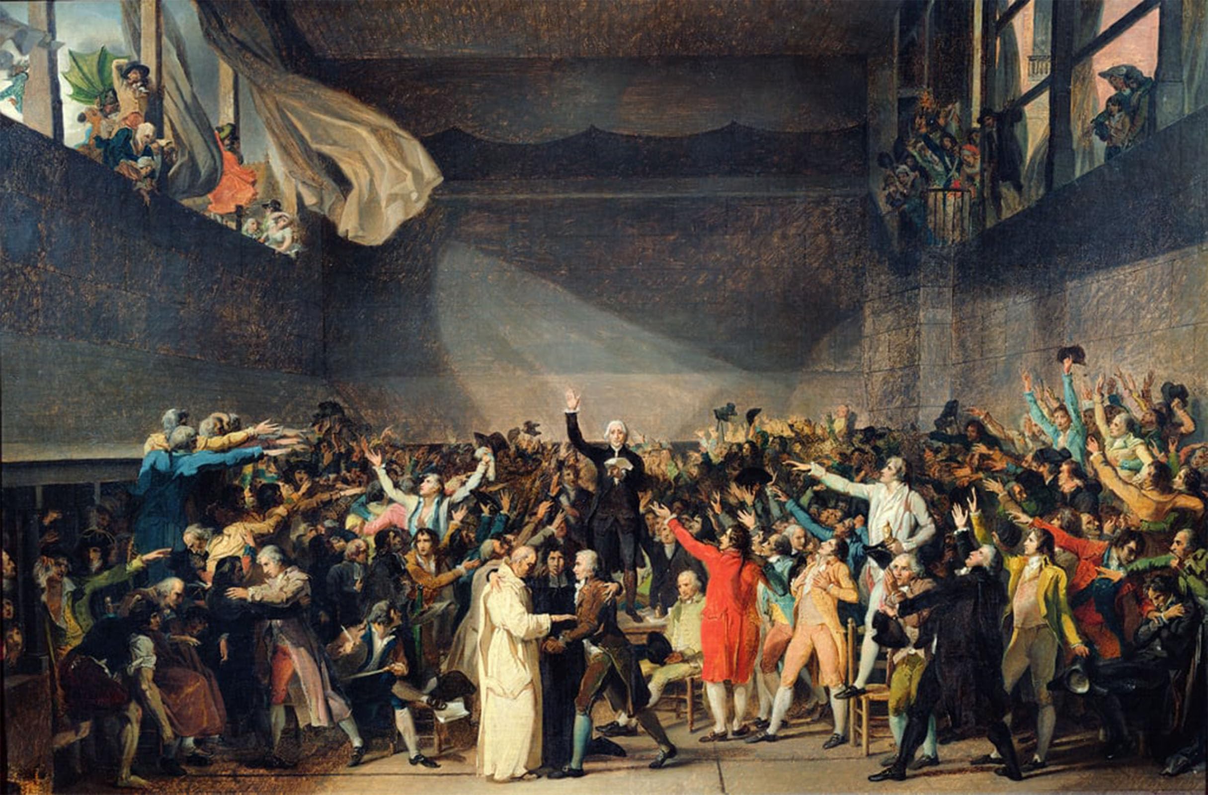 SERENDIPITP Retro Picture Poster Wall Art Pictures Painting the Tennis Court Oath Th June by Jacques Louis David Wall Art Canvas Print for Wall Decor 60x90cm