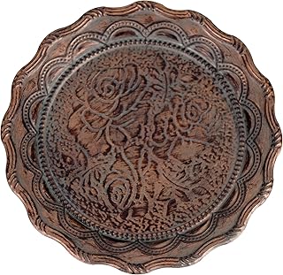 Vintage Metal Decorative Tray Floral Pattern with Corrugated Edges on Th...