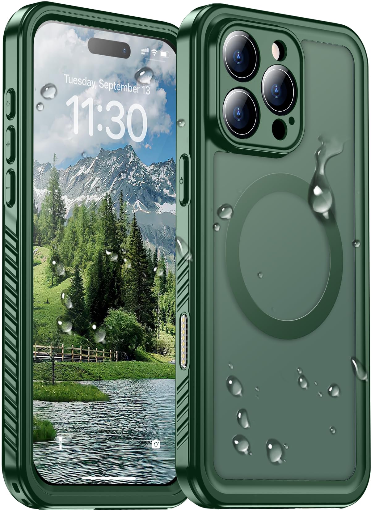 Photo 1 of Red2Fire iPhone 15 Pro Max Waterproof Case Green