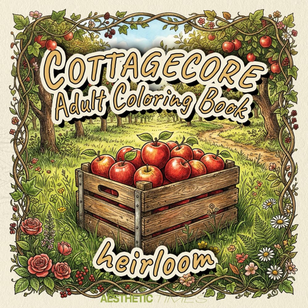 Cottagecore Adult Coloring Book: Heirloom (Quiet Life Collection)