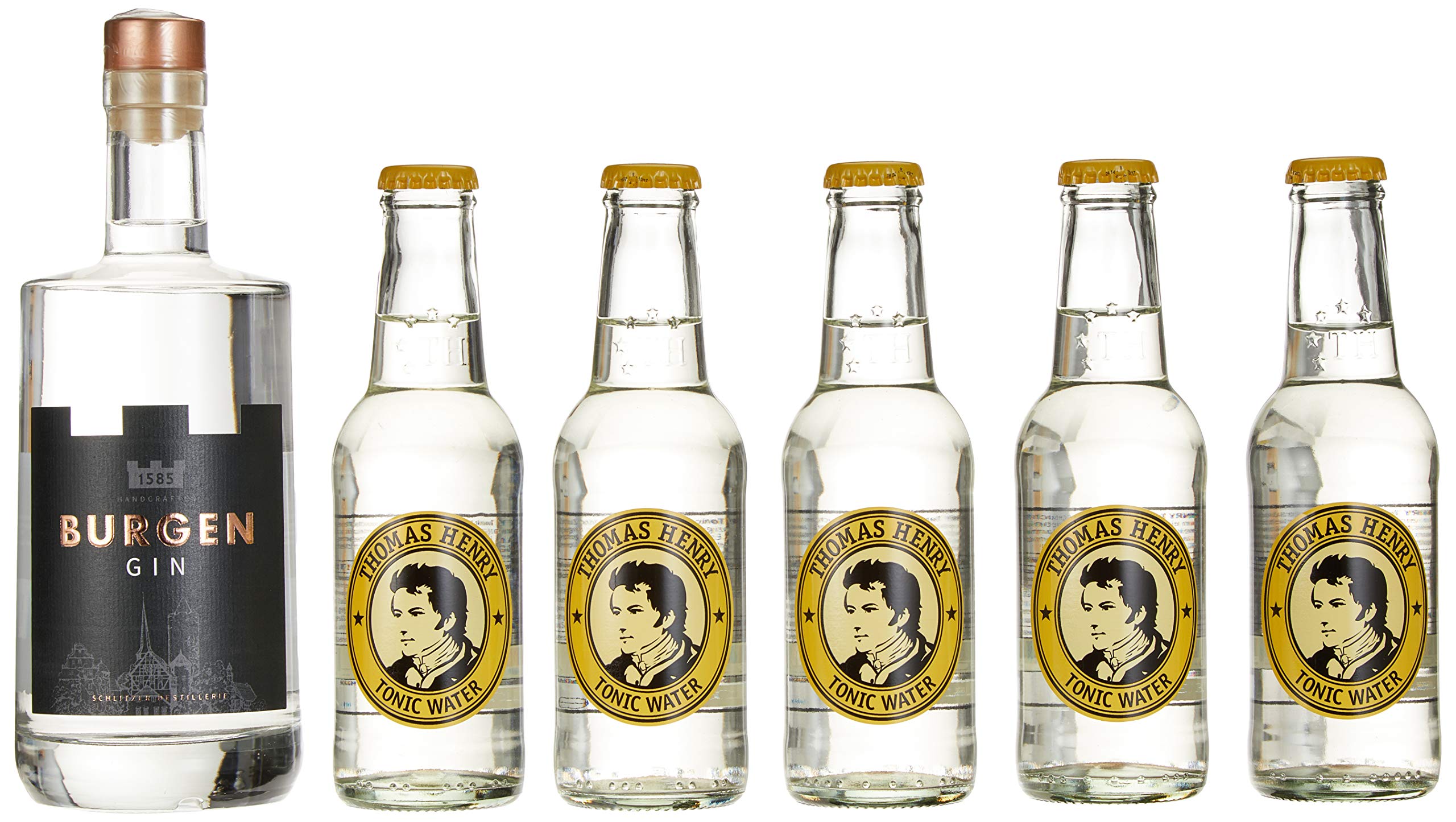 Burgen Gin (1 x 0.5l) inkl. Thomas Henry Tonic Water (5 x 0.2l)