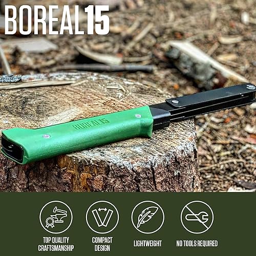 Vista 9 de AGAWA BOREAL - Sierra plegable de 15 a 15 pulgadas con hoja de sierra multiusos, equipo de campamento para senderismo, pesca, caza, bushcraft y kit