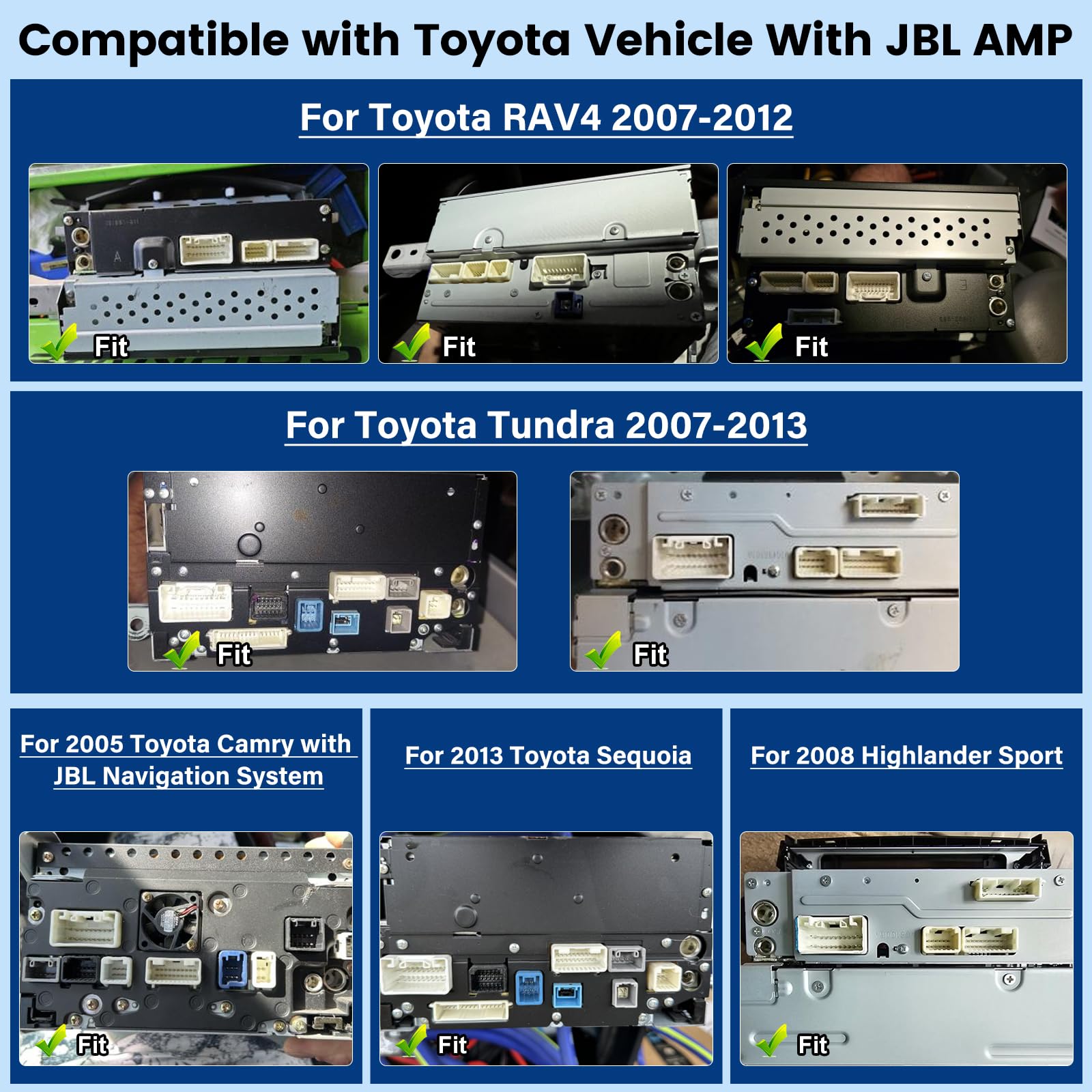 JBL - Cablaggio adattatore per autoradio Toyota, cavo di alimentazione 16 pin, plug and play | Cablaggio cavo di alimentazione – per Toyota Tundra RAV4 Camry Corolla Highlander Vios Yaris Sienna Hilux Prado Fortuner