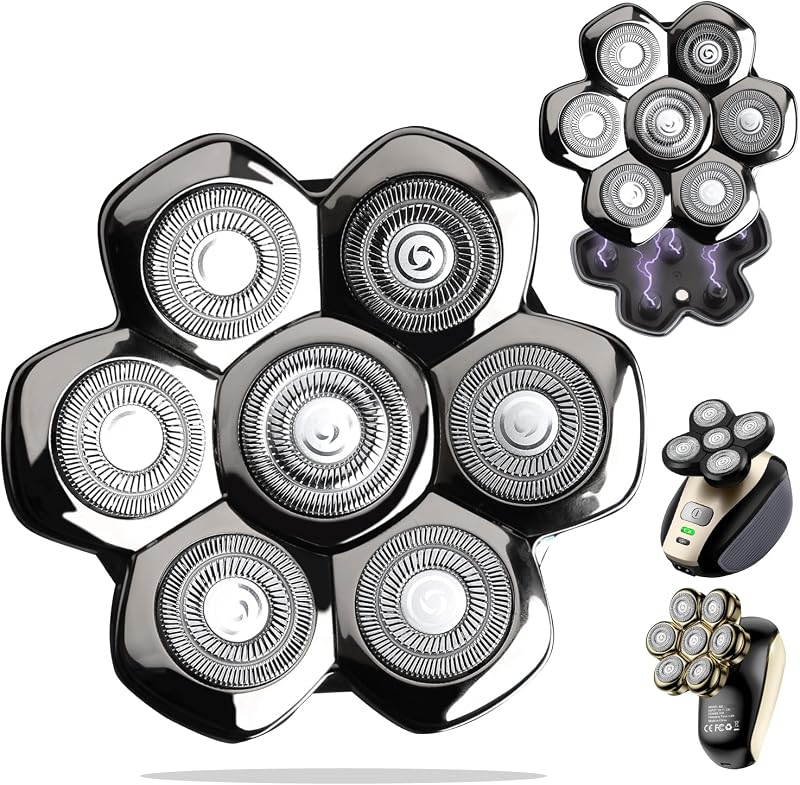 Cabeça de Reposição KANLINS 7D Magnética para Barbeador Rotativo, Lavável, Uso Seco e Úmido