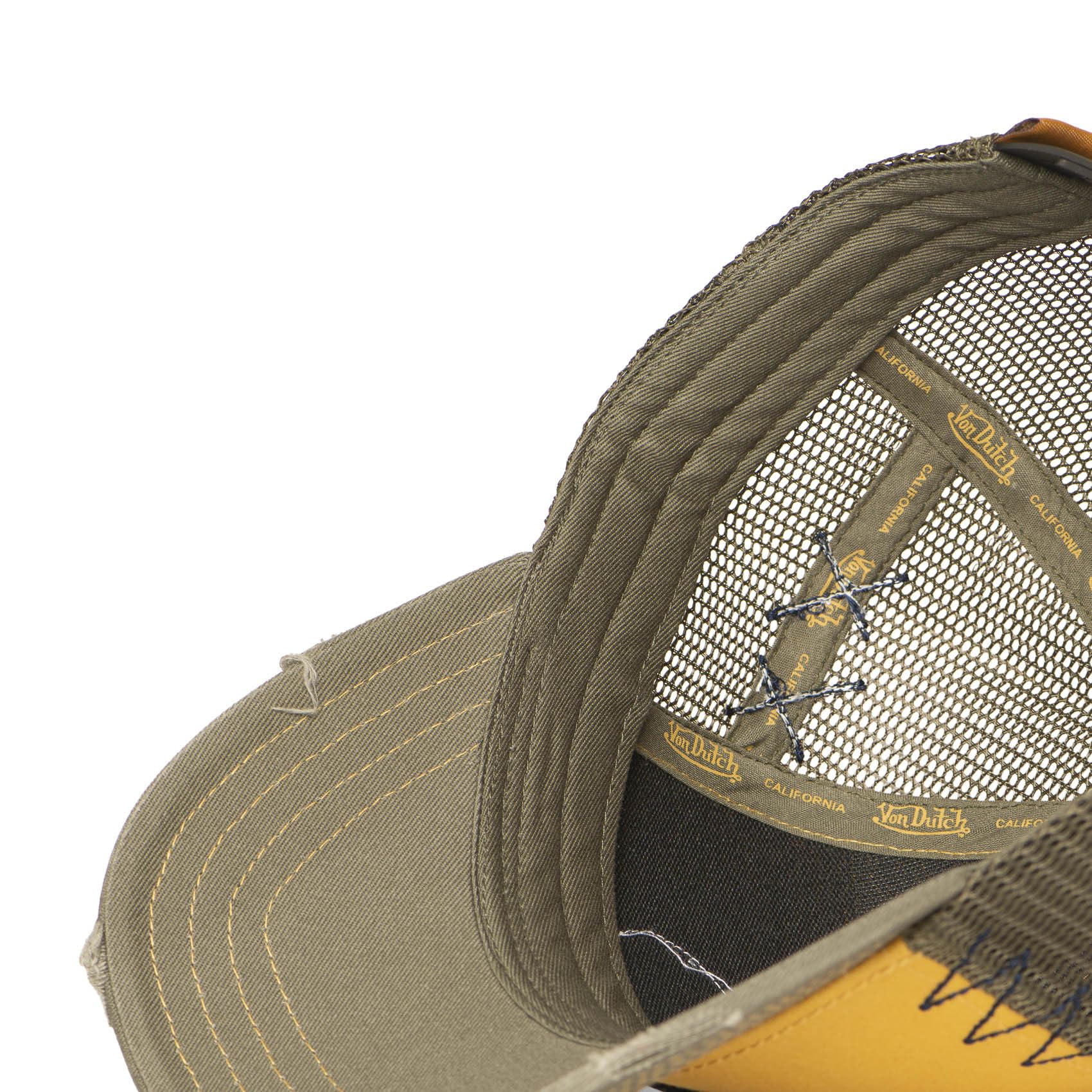 Von Dutch Bawełniana i poliestrowa czapka typu trucker, California Design z haftowaną naszywką, oddychająca, regulowana, do noszenia na co dzień i do uprawiania sportu,