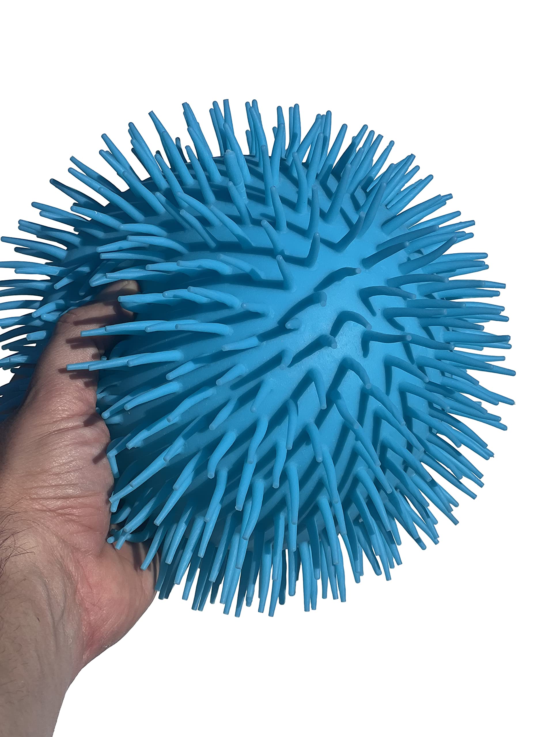 8" Neon Puffer Fidget Stretchy Light Up Pon Pon Ball (Blue)