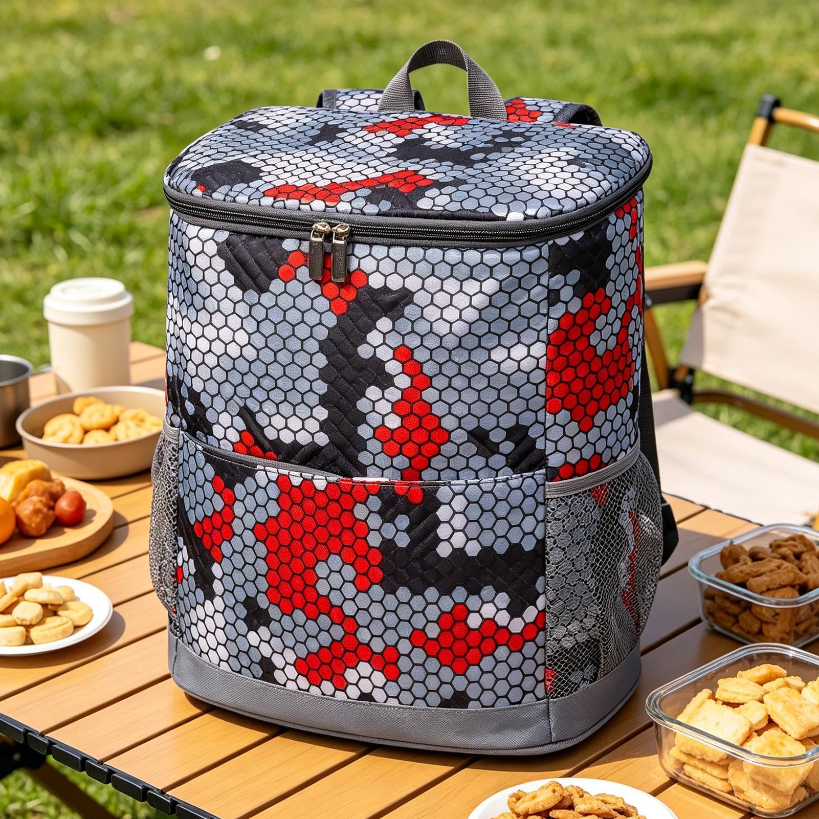 Zaino refrigerante isolato – Zaino pieghevole a prova di perdite, borsa termica a prova di perdite, grande capacità 20 l, mantiene il ghiaccio 24 ore, cerniera per campeggio, spiaggia, picnic, pesca