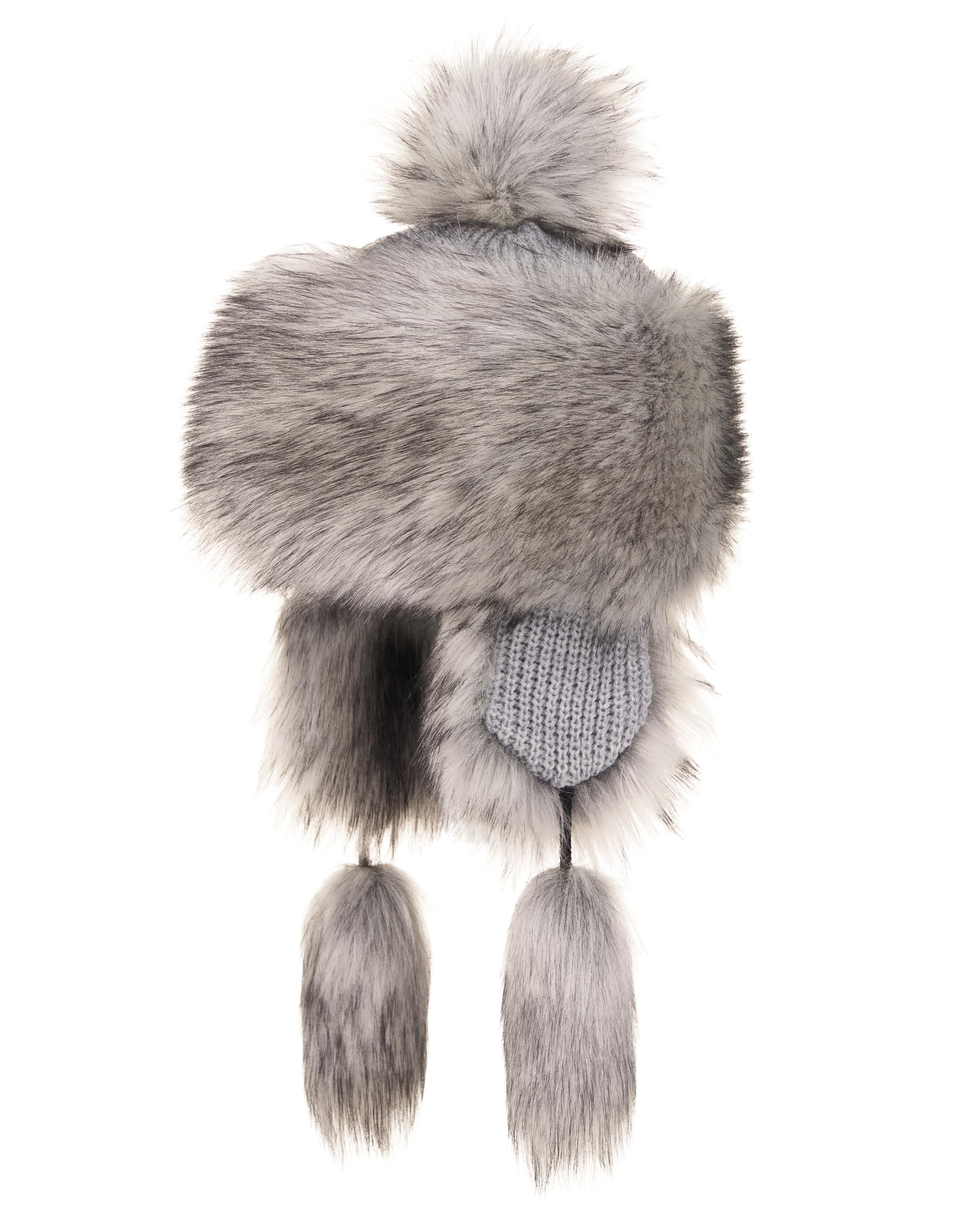 Futrzane Women's Silver Classic Classic Ear Flaps Hat - Fur Trapper Hat For - Winter Ushanka Hat (S, )