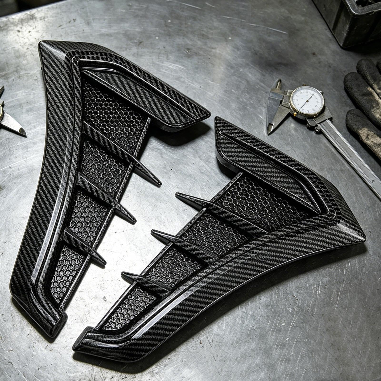 Sportivo per rivestimento esterno, adesivo rimovibile in ABS per le prese d'aria laterali, grafica decorativa per auto, impermeabile, adesivo universale per carrozzeria