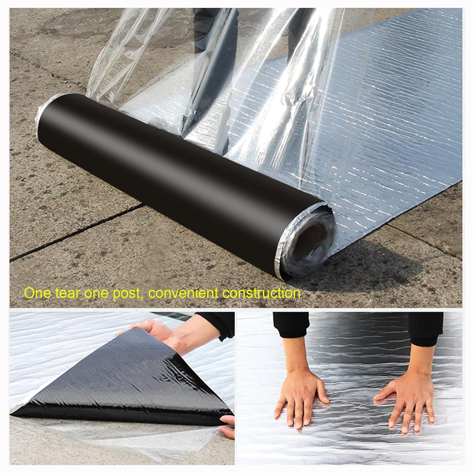 Cinta autoadhesiva para reparación de techos de asfalto, sellador de lámina de aluminio para vigas y ventanas, aislamiento térmico reflectante, sello antifugas UV, 50 cm x 2000 cm