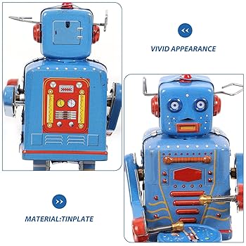 青いロボットおもちゃ ブリキ製 青いロボットおもちゃ ブリキ製