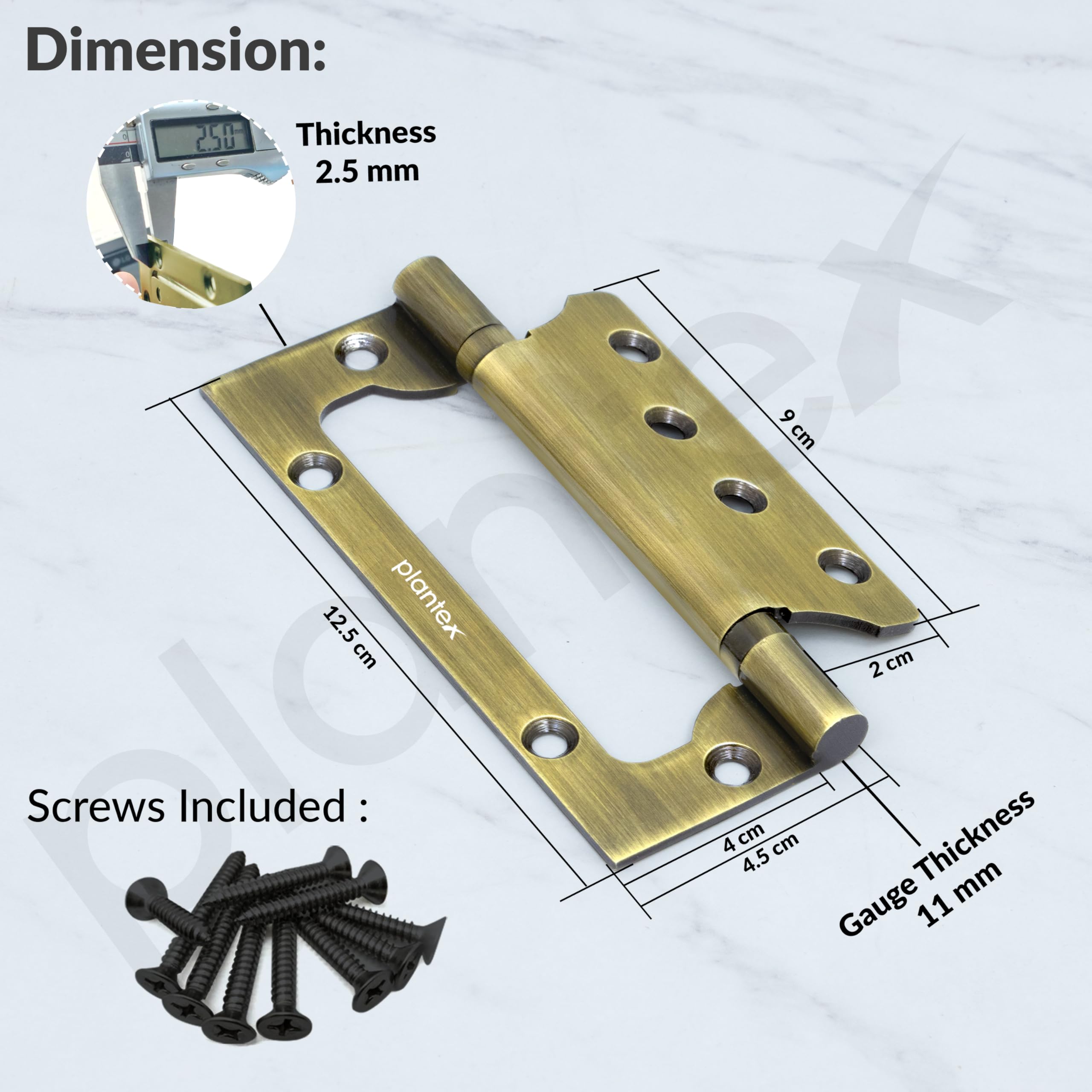 Butterfly Hinges - Stainless Steel Door Hinges (Pack of 3) -3 Butterfly Hinges - Stainless Steel Door Hinges (Pack of 3) -3