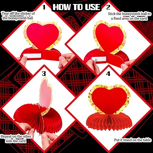 Miniatura 4 de Juego de 8 piezas de decoración de fiesta temática de cumpleaños de casino, centros de mesa de nido de abeja de póquer, centros de mesa de nido de