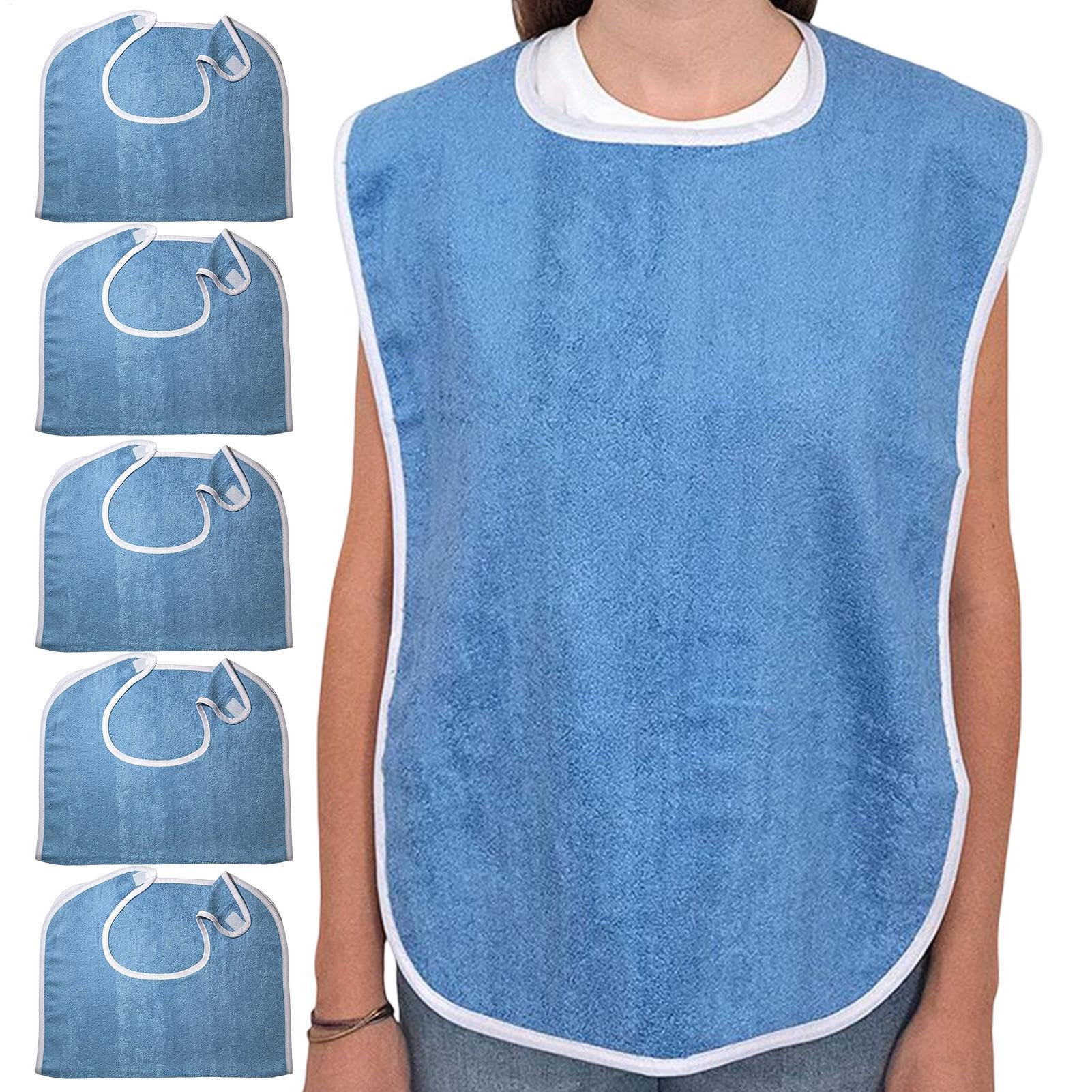5 Adult Bibs | Elderly Women Bibs | Waterproof Apron Set For Men | Washable Adult Bib | Anti-fou-ling Bibs For Elderly | Reusable Bibs For Elderly Eating | Reusable Adult Bibs For Men