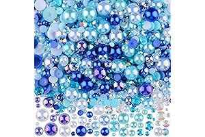 Dazzling Duo: 75g Mix Resin Half Pearls and Flatback Rhinestones