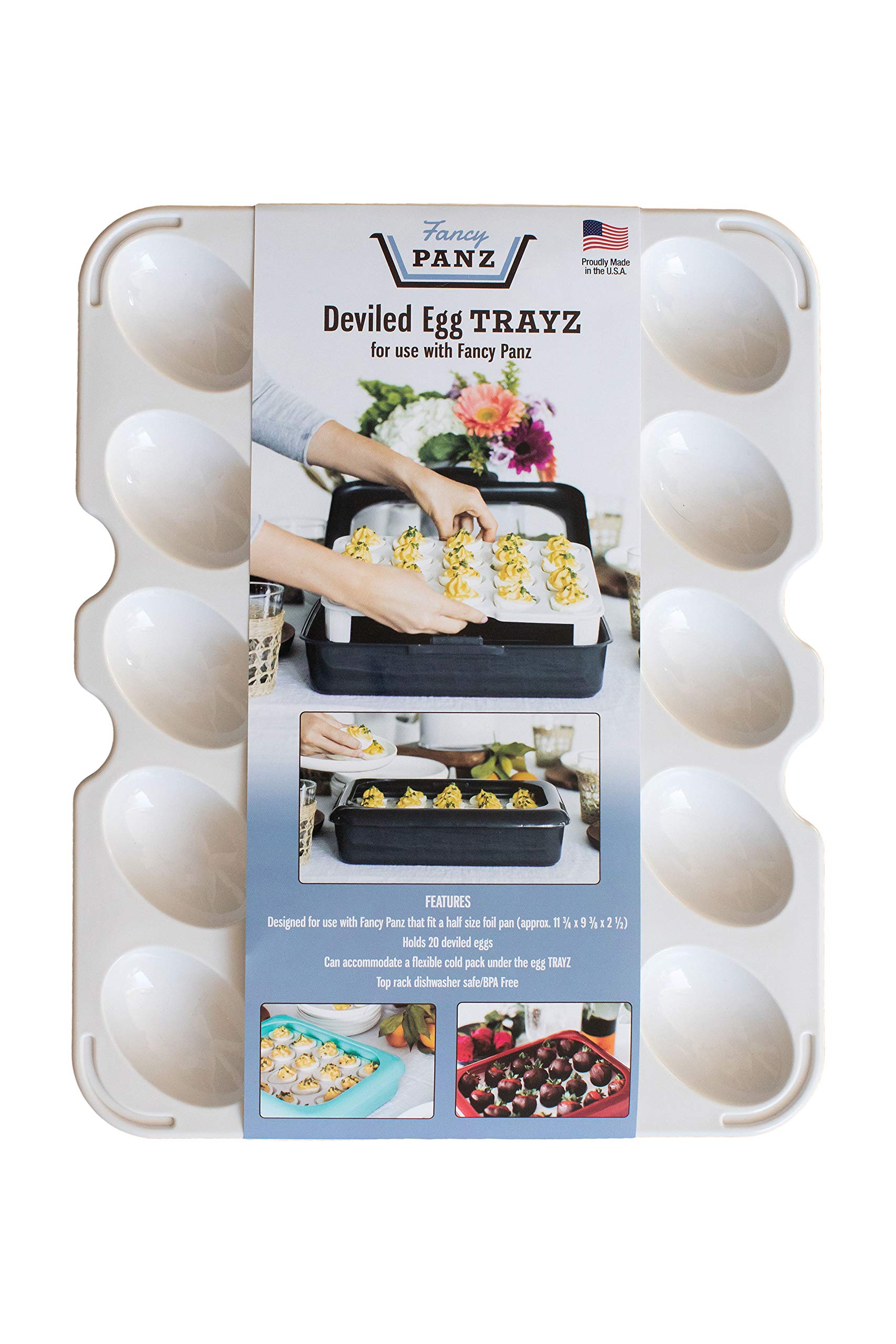 Fancy Panz Trayz Insert, Made in the USA, Fits Classic & Premium Fanzy Panz, Deviled Egg Trayz Insert