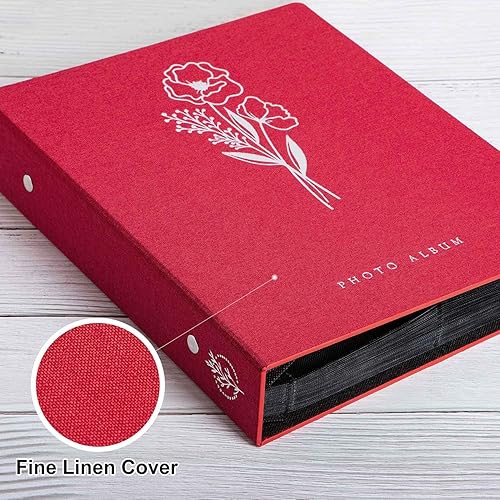Vista 156 de Lanpn Álbum de fotos de 4 x 6 pulgadas, 600 bolsillos, cubierta de lino, álbumes de imágenes grandes con capacidad para 600 fotos horizontales
