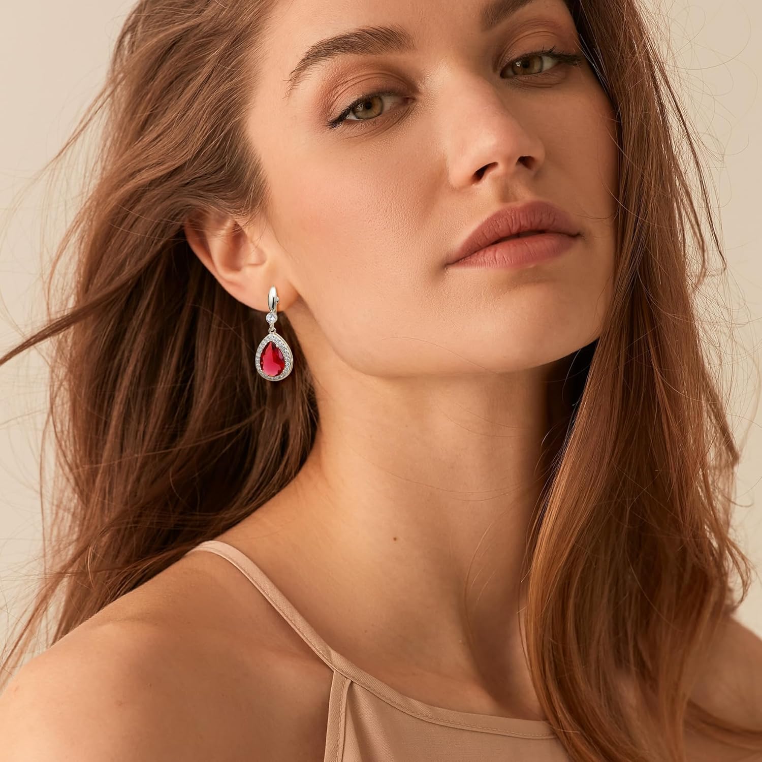 THUNARAZ Elegant Clip on Earrings for Women Sparkling Teardrop Dangle Clip Earrings Non-Pierced Rhinestone Cubic Zirconia Wedding Prom Jewelry 14K Gold and Silver Tone - Image 3