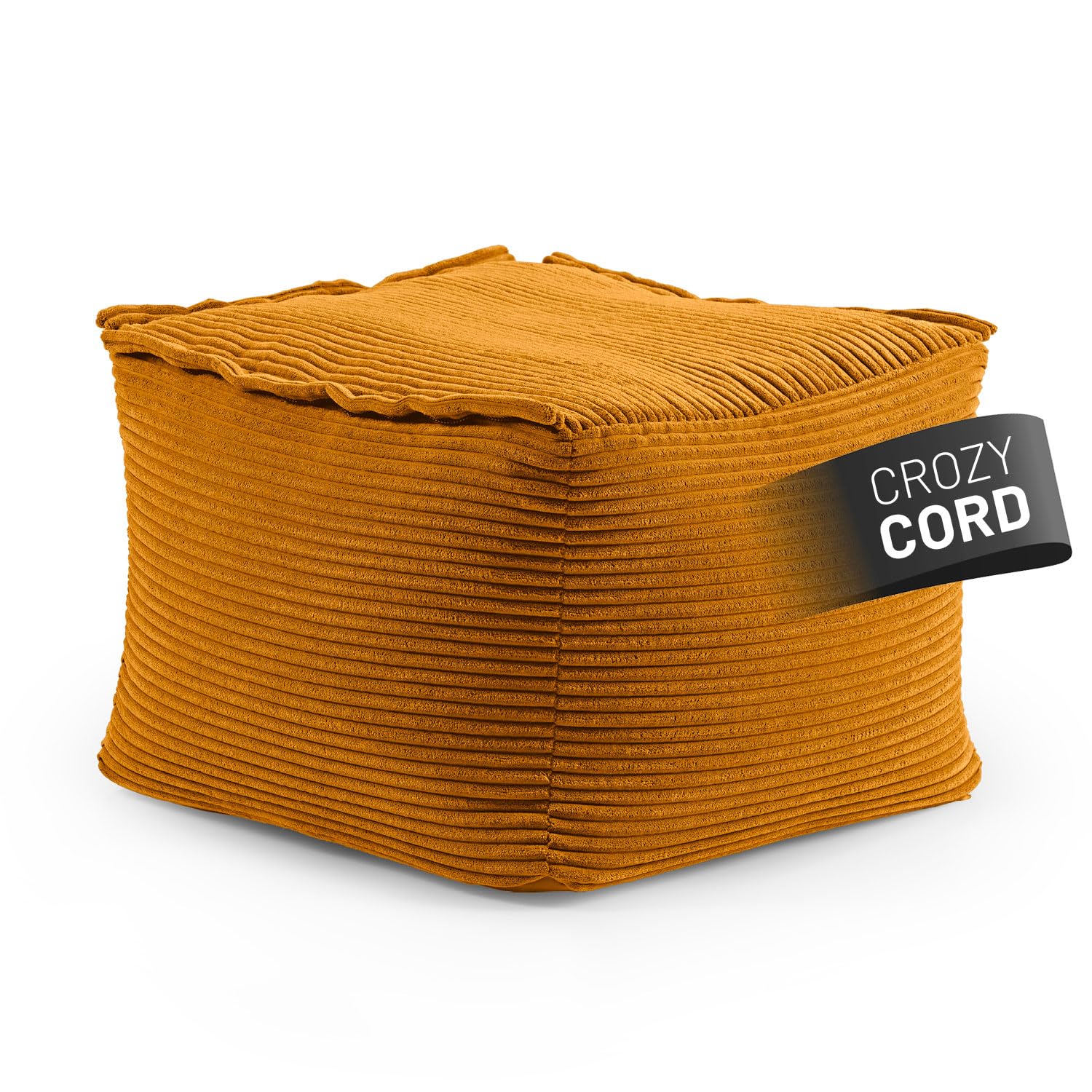 Lumaland Modular Sitzsack-Hocker - Cord-Reihe | Indoor Sitzsack mit Softer Struktur, ideal Sofa Modulen & zum Pouf | Bean Bag mit Füllung - für Wohnzimmer & Co. - 54x54x40 cm