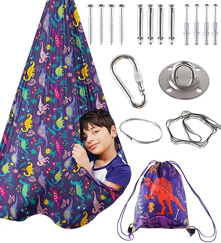 Columpio sensorial de terapia para niños, para interiores y exteriores, con necesidades especiales, columpios para acurrucarse, hamaca de tela de