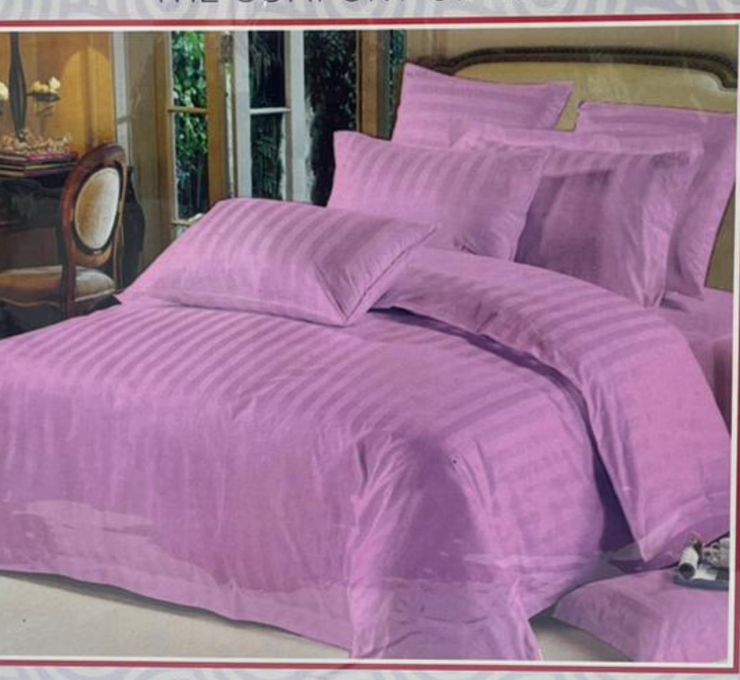 RUKH 6 Pieces Duvet Cover Set with Floral Pattern – King Size Bed Quilt Cover Set with 1 Bedsheet, 4 Pillow Cover, 1 Quilt Cover – Luxury Cotton Bedding Set (King, Light Pink)