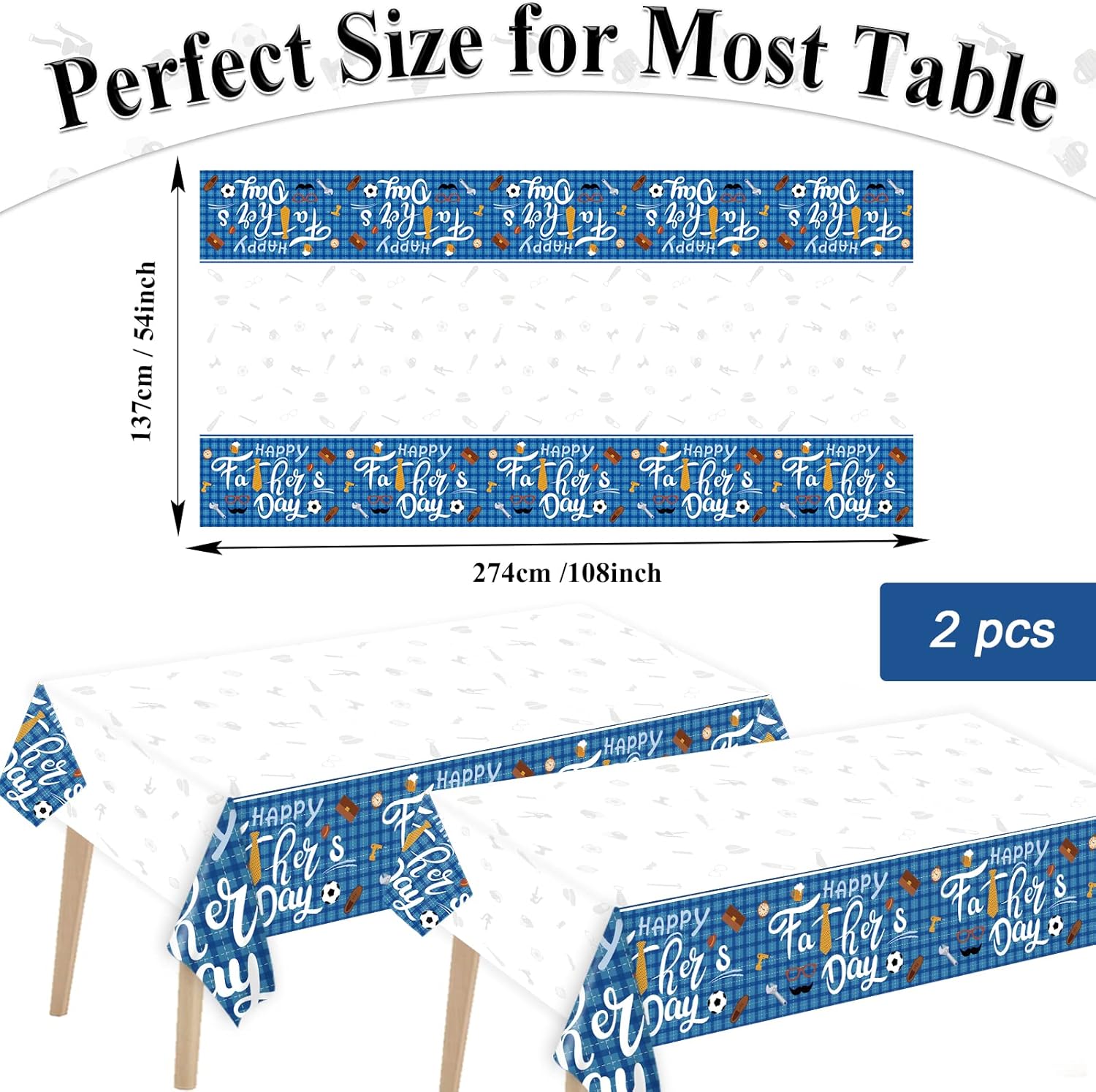 Happy Father's Day Party Supplies Disposable Paper Plates Napkins Forks Tablecloth for Father's Day Party Family Dinner Table Decorations Dad Table Cover Tableware Set Serve 24