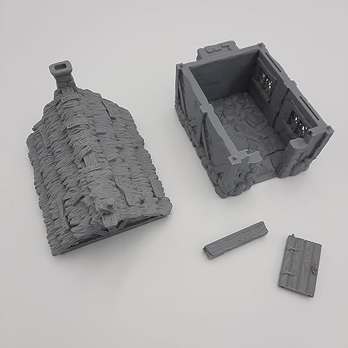 Miniatura 3 de Cottage - RPG - Calabozos y Dragones - DND - Pathfinder - Señor del Anillo - Figura miniatura (grissin pintar) (Techo de paja)