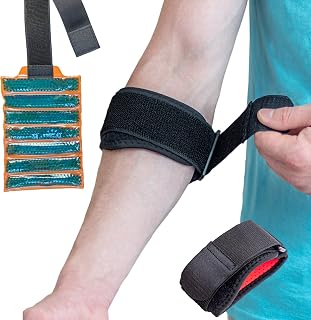BodyMoves Tennis Elbow Arm Brace plus hot and cold ice pack Ulnar Nerve Entrapment Support Gear for Sports Daily Use Reduce Joint Pain Treat Tendonitis Bursitis Basketball gym elbow, weightlifting