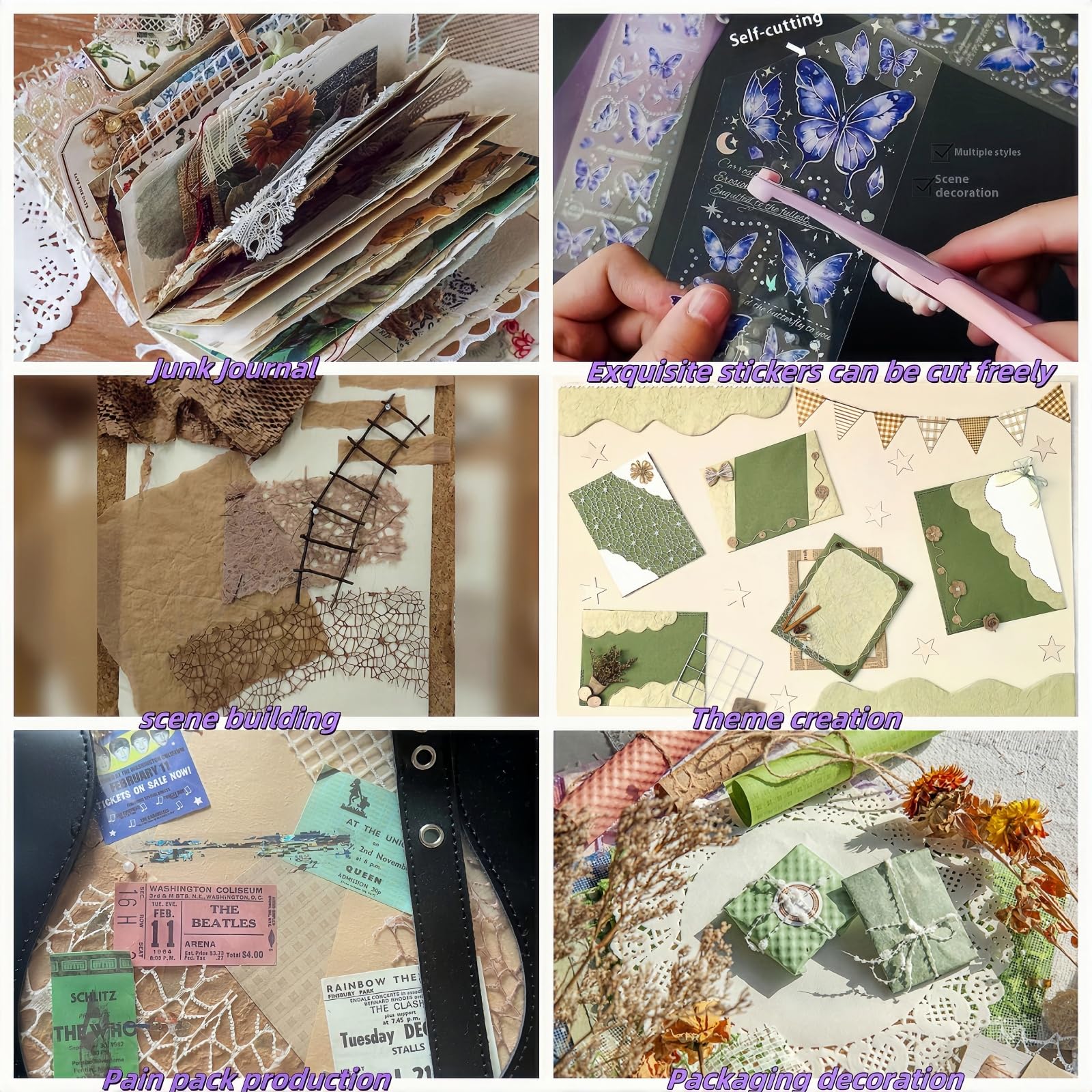 32 arkusze teksturowanego papieru do scrapbookingu i tkaniny siatkowej, różne zestawy, mieszane specjalne dzienniki śmieci, do decoupage, scrapbookingu, tworzenia kart artystycznych, kolaży