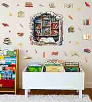 Amazon.com: OLMIXA 3D Vintage Reading Wall Decals (21.2”x21