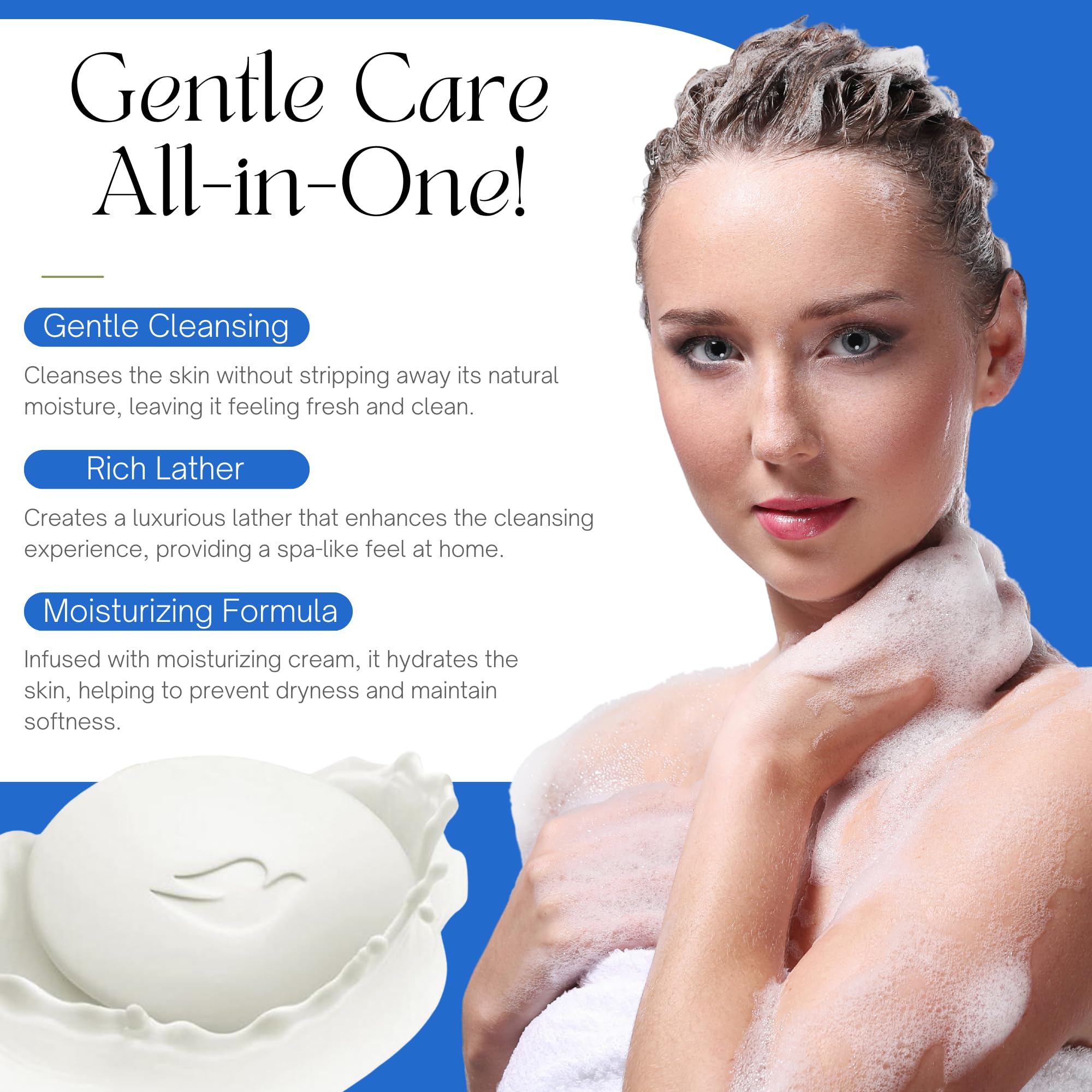 Original Beauty Cream Soap Bars Multipack 4x90g, 3-in-1 Cleanses, Moisturises & Nourishes - Image 3
