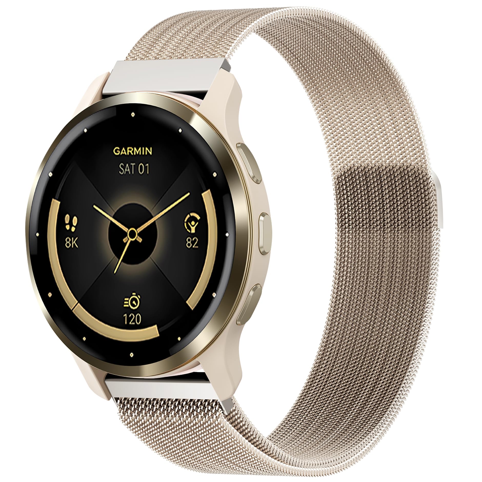 18mm Metal Strap Compatible with Garmin Venu 3S / Venu 2S / Vivoactive 4S / Vivomove 3S / Forerunner 265s/255s Watch Straps, Quick Release Stainless Steel Metal Replacement Wristband Straps Women Men