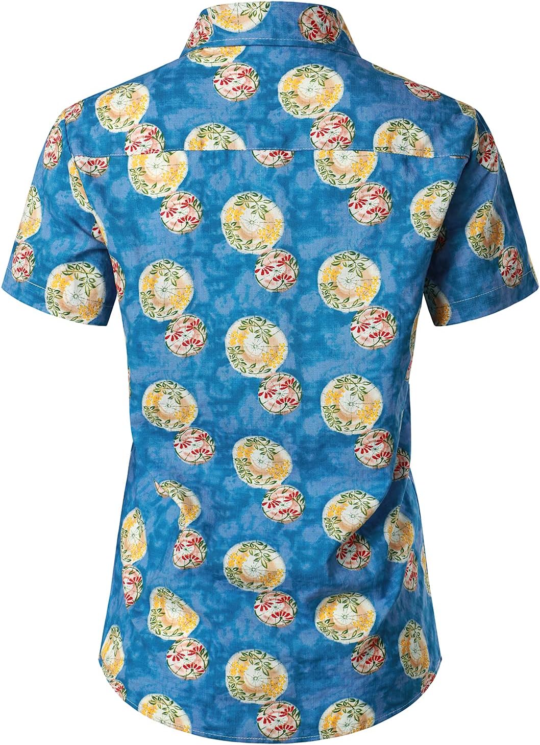 JOGAL Women's Floral Blouse Casual Button Down Short Sleeve Aloha Hawaiian Shirt - Image 6