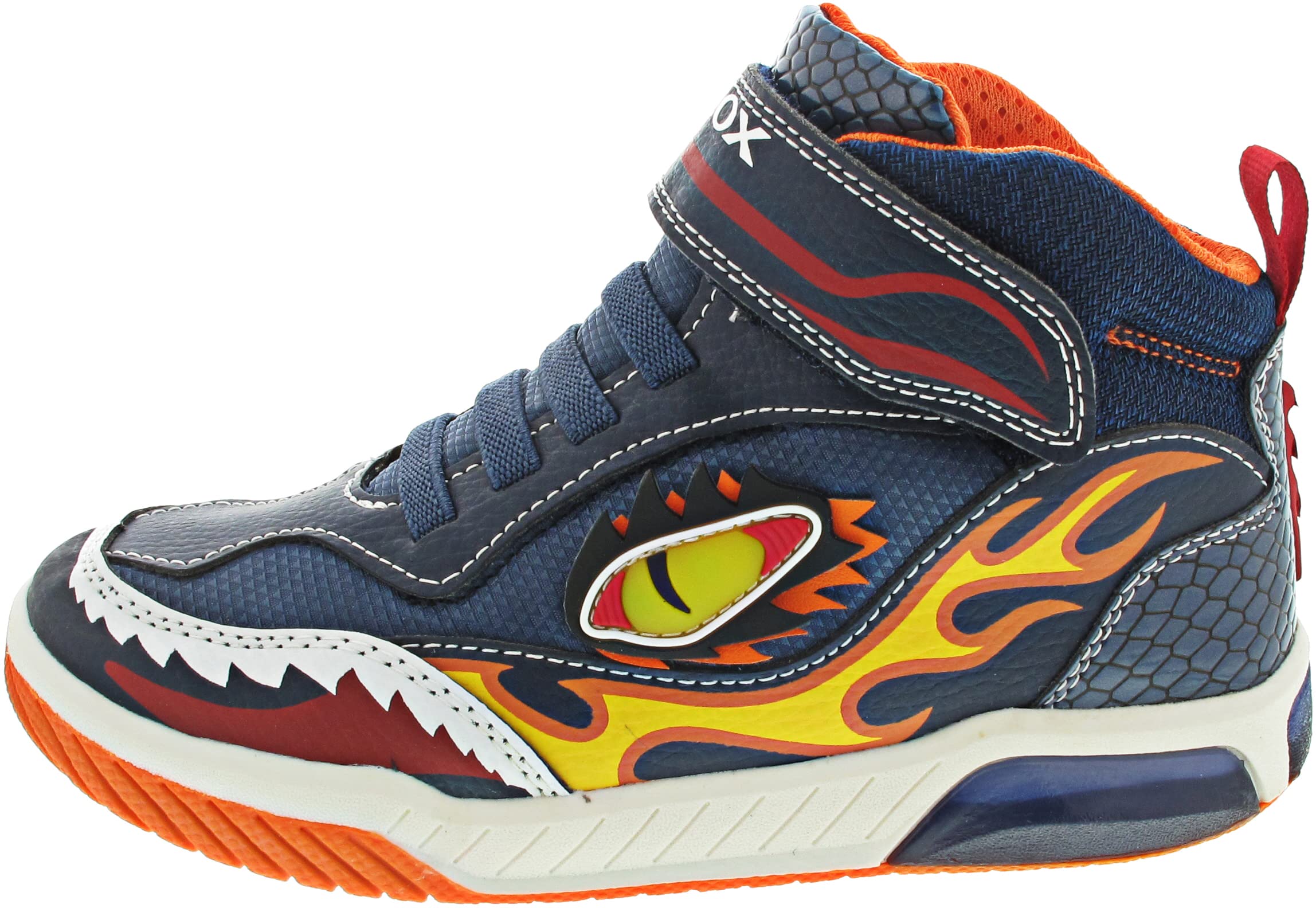 Geox J Inek Boy Sneaker, Navy Orange, 11.5 UK Child
