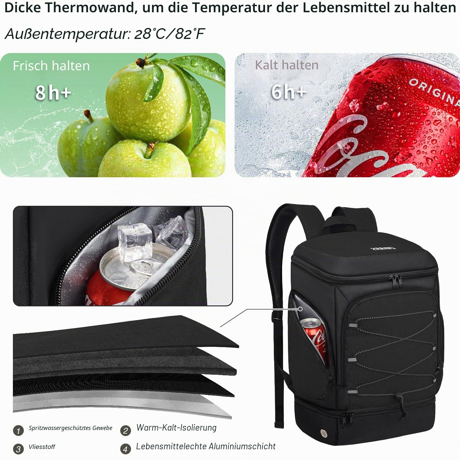 Fußball-Rucksack, Fußballtasche mit Ballhalter, inklusive separatem Schuh- und Ballfach, Sportausrüstungstaschen, passend für Basketball, Volleyball, Fußball