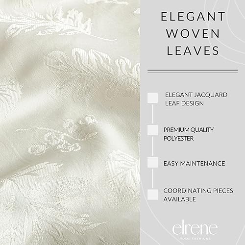 Miniatura 3 de Elrene Home Fashions. - Elegante mantel de damasco, diseño de hojas tejidas.