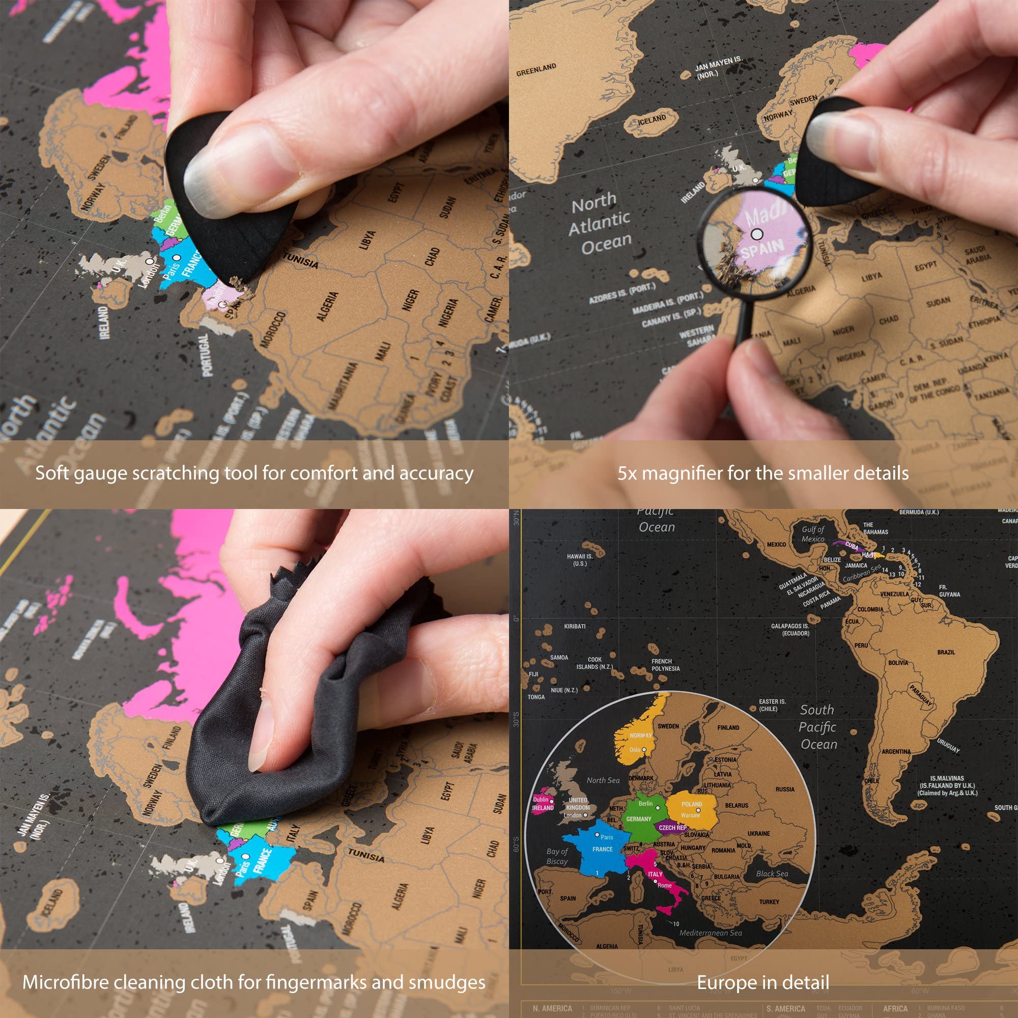 Buy World Map Travel Gift A3 Scratch Off Map Map of the World