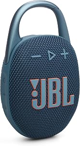 JBL Clip 5 - Ultra-Portable, Waterproof and Dustproof Bluetooth Speaker, Integrated Carabiner, Up to 12 Hours of Play, Made in Part with Recycled Materials (Blue)