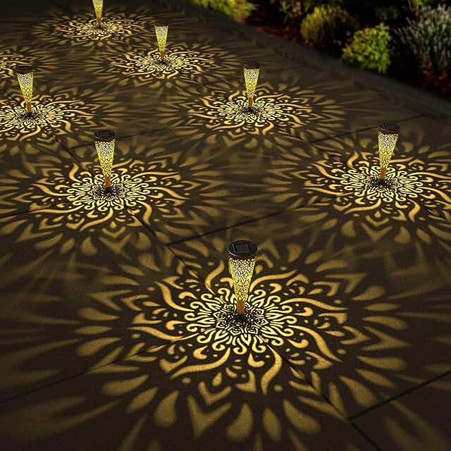 6 Pack Solar Lights Outdoor Garden Decorative Solar Garden Lights with W...