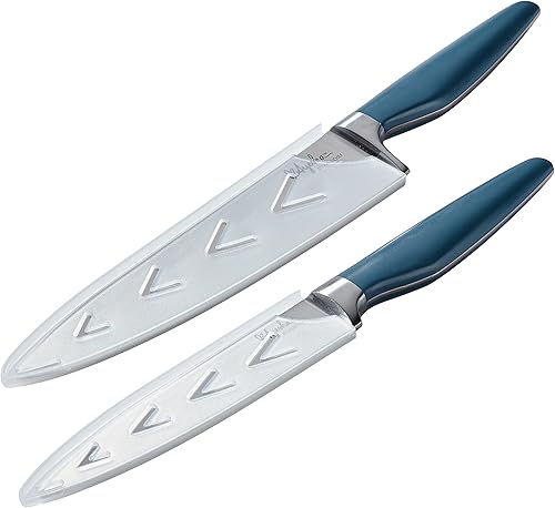 Miniatura 5 de Ayesha Curry Kitchenware Ayesha Curry - Juego de cuchillos de cocina japoneses de 2 piezas, color verde azulado crepúsculo