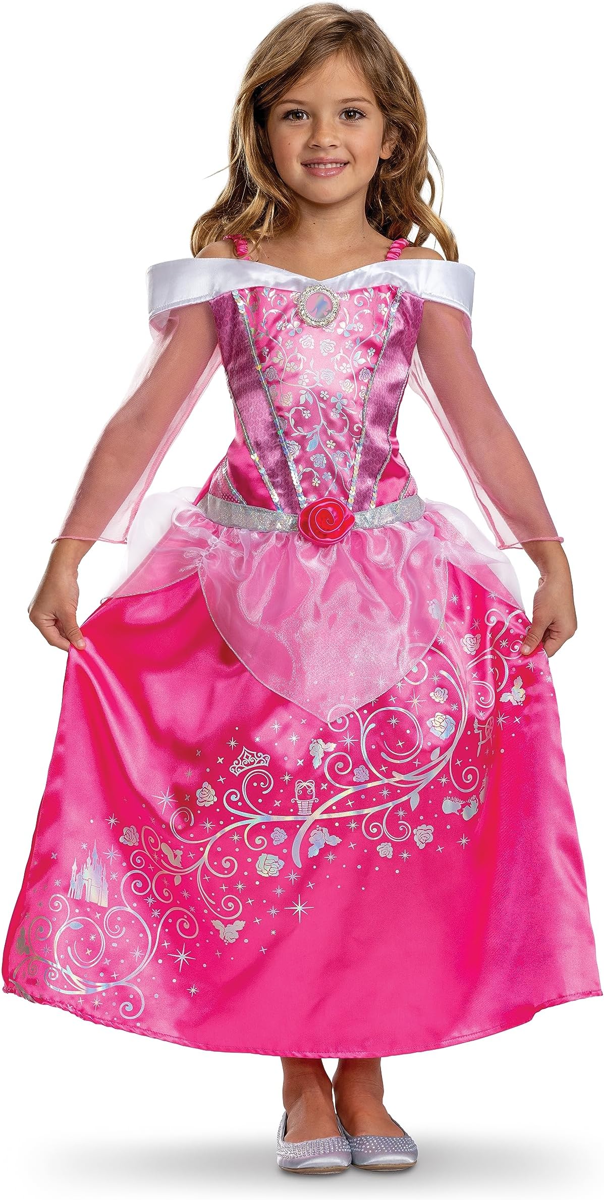 Disney Princess 100th Anniversary Princess Fancy Dress for Kids, Official Disney by Disguise, Beautiful Shimmer Detailing, Adorable Details, for Girls Ages 3-4, 4-6 & 7-8 Years