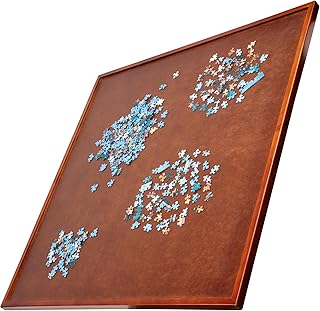Jumbl Spinner Puzzle Board | 35” x 35” Wooden Jigsaw Lazy Susan Turntable w/ 360° Rotation | Smooth Plateau Fiberboard Work Surface & Reinforced Hardwood | for Games & Puzzles | 1500 Pieces