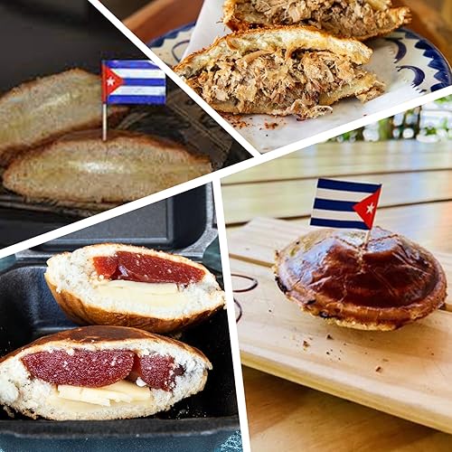 Miniatura 7 de Disquera de Pan Cubano Redondo (1 unidad) - Prensa de sándwich cubana de hierro fundido para disco volador para sándwich - Sandwich tradicional de