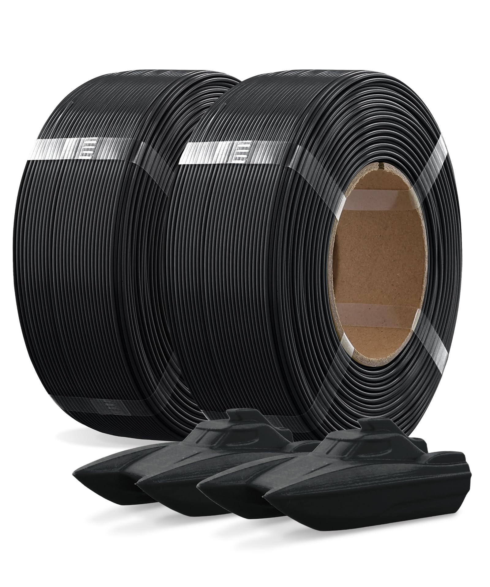 OVERTURE PETG Filament uzupełniający 1,75 mm, 2 kg, bez szpuli, o wysokiej precyzji, +/- 0,02 mm, kompatybilny z większością drukarek FDM (w kolorze czarnym, 2 szt.)