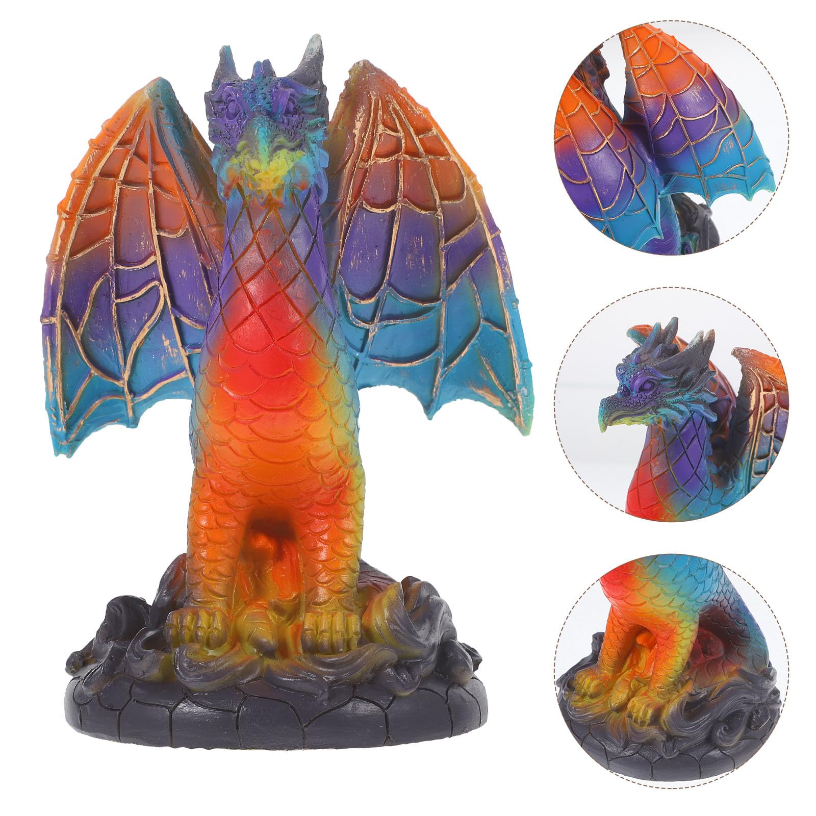 Anneome Lampe de Table Dragon en Résine Led, Lampe de Salon à Poser Décorative et Veilleuse, Illumination Chaleureuse pour Chambre ou Bureau, Design Unique et Stylé