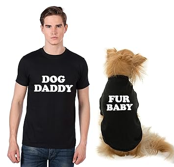 The Tee Shop Pet & Parent Matching Pair-up Cool Funny Quote Printed T-Shirt for Dog Cat Owners | Dog Daddy (Human - L, Pet - XL)